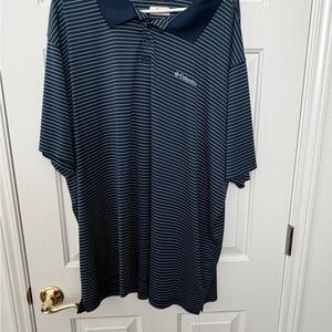 Columbia Men's Dark Blue Striped Polo